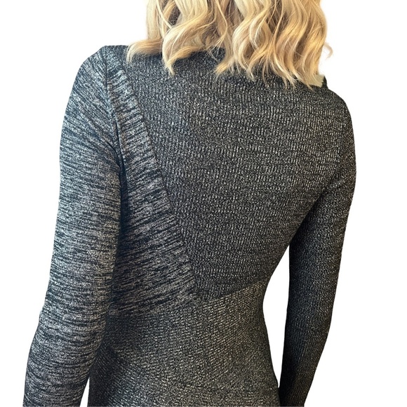 Rag & Bone Knot Tonal Blocked Mini Sweater Dress Rayon Blend Black Grey NWOT - Picture 8 of 16